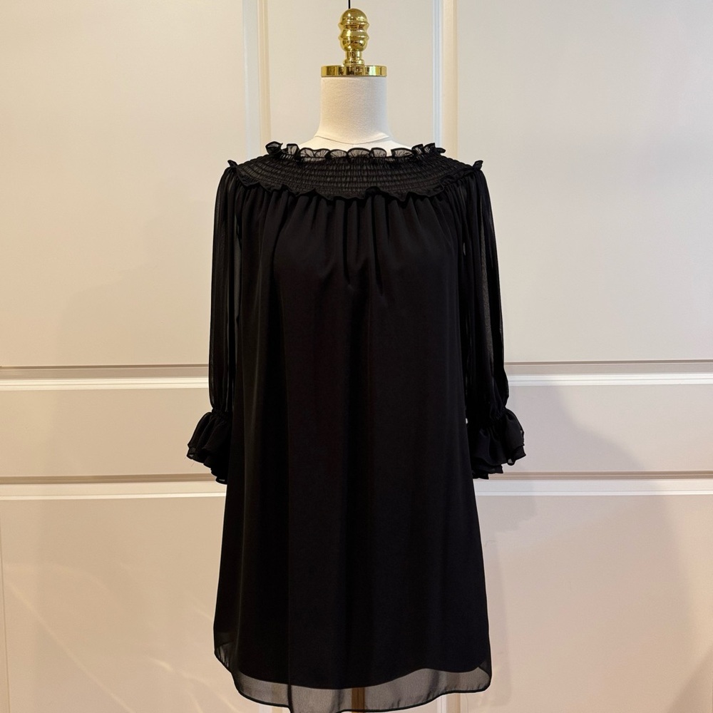 CeCe Black Long Sleeve Dress